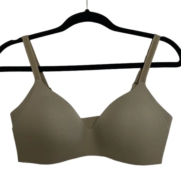 Knix Wingwoman Bra 2 36A Taupe Khaki Brown Wireless Comfy Everyday - Picture 1 of 12